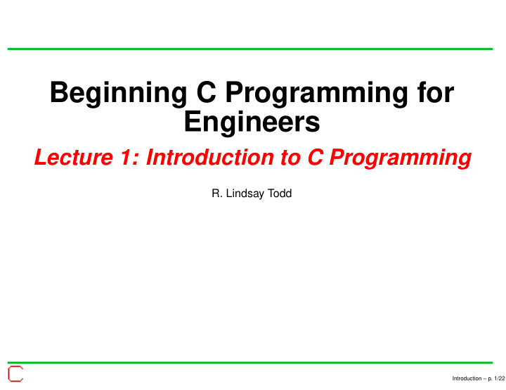 beginning c programming for engineers