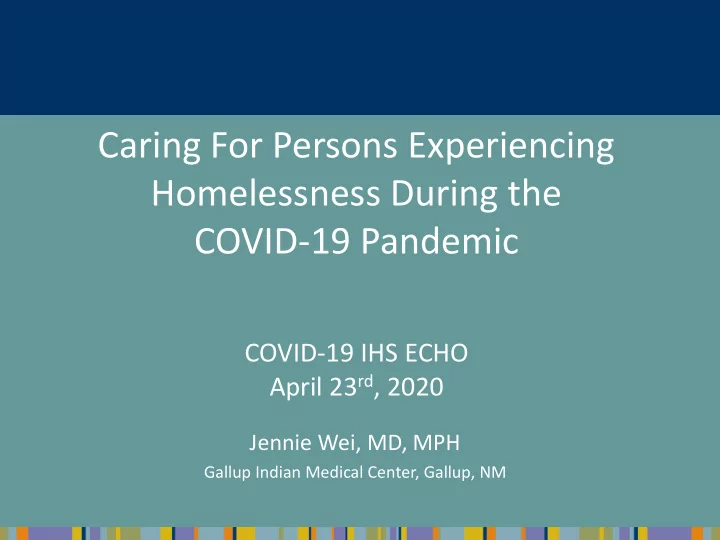 caring for persons experiencing