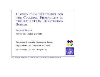 CN  Computer Networks Research Group  G  R  Department of Computer Science  University of New