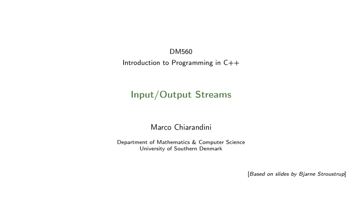 input output streams