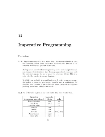 Imperative Programming  Exercises 12.1 Compile-time complexity is a minor issue. In the case
