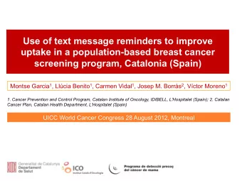 Use of text message reminders to improve  uptake in a population-based breast cancer screening