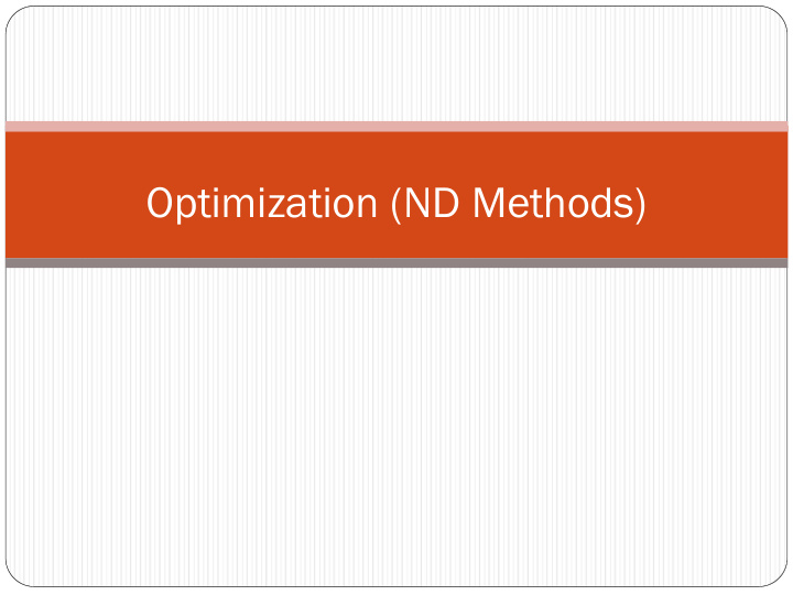 optimization nd methods
