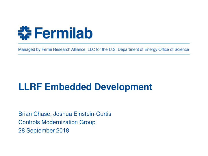 llrf embedded development