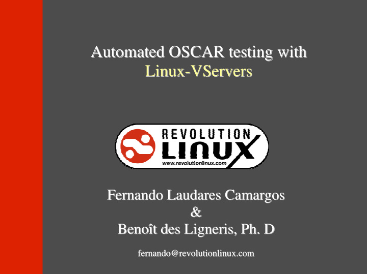 automated oscar testing with automated oscar testing with