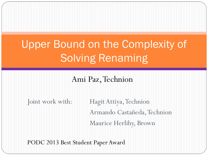 upper bound on the complexity of