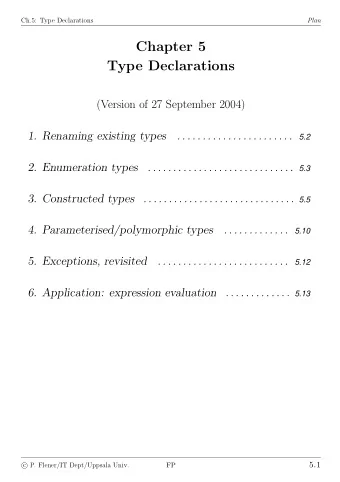 Chapter 5  Type Declarations  (Version of 27 September 2004)  1. Renaming existing types  . . . . .