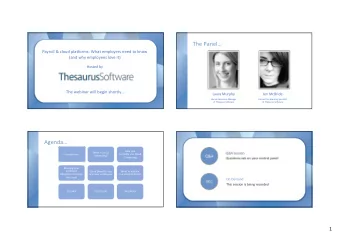 The Panel  Payroll &amp; cloud platforms: What employers need to know  (and why employees love