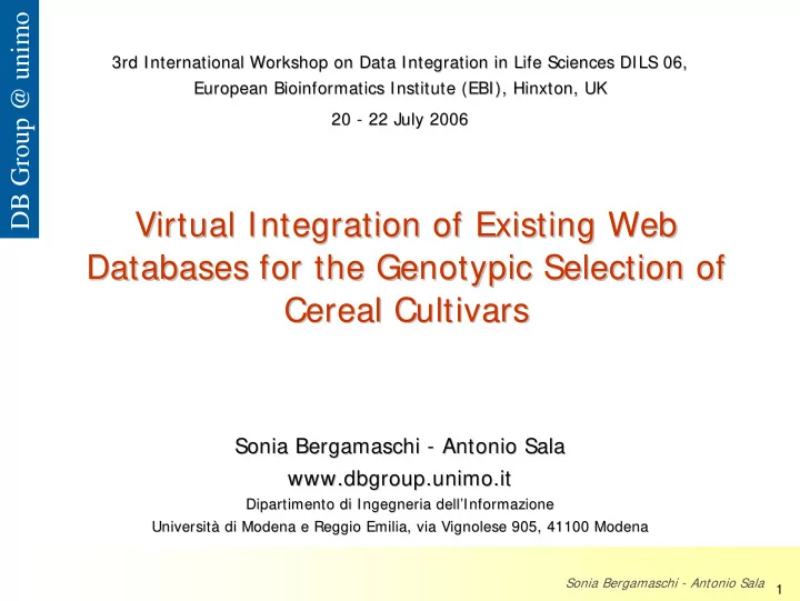 virtual integration of of existing existing web web