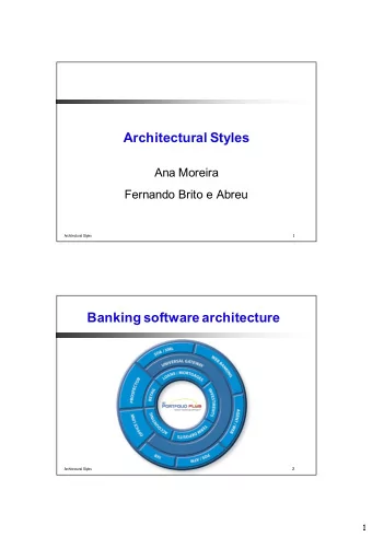 Banking software architecture  2  Architectural Styles  1  WebLogic Network Gatekeeper's  software