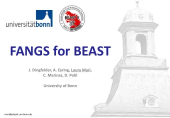 FANGS for BEAST  J. Dingfelder, A. Eyring, Laura Mari,  C. Marinas, D. Pohl  University of Bonn