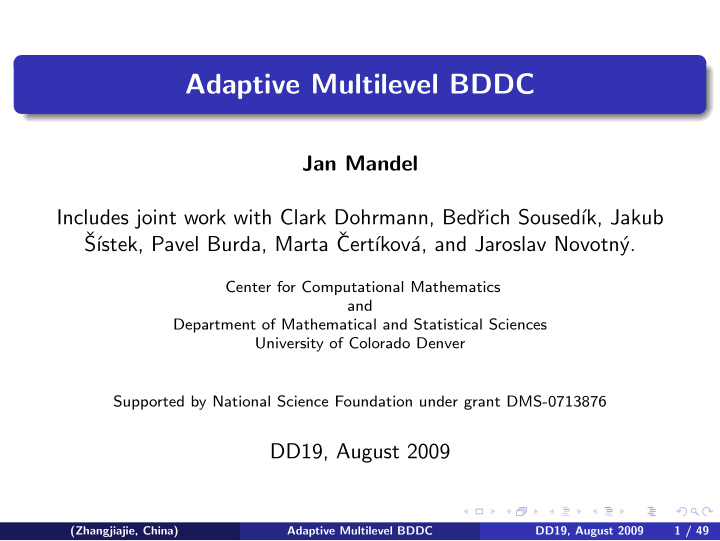 adaptive multilevel bddc