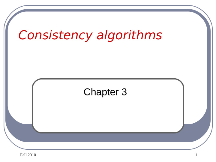 consistency algorithms