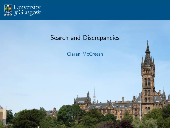 search and discrepancies