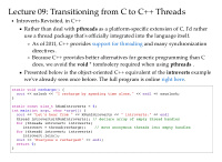 lecture 09 transitioning from c to c threads