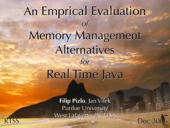 Real Time Java  Real Time Java Filip Pizlo , Jan Vitek Filip Pizlo , Jan Vitek  Purdue University
