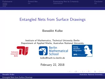 Entangled Nets from Surface Drawings  Benedikt Kolbe  Institute of Mathematics, Technical