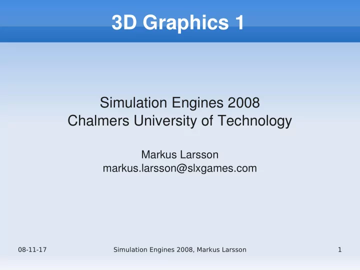 3d graphics 1