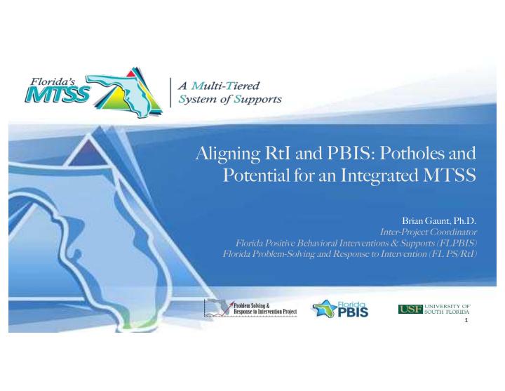 aligning rti and pbis potholes and potential for an