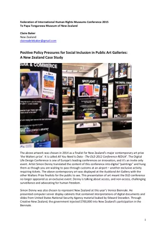 Positive Policy Pressures for Social Inclusion in Public Art Galleries: A New Zealand Case Study