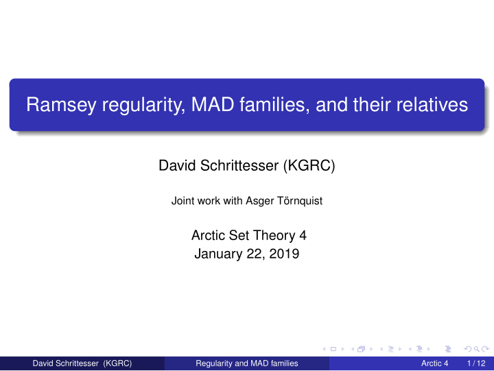 ramsey regularity mad families and their relatives