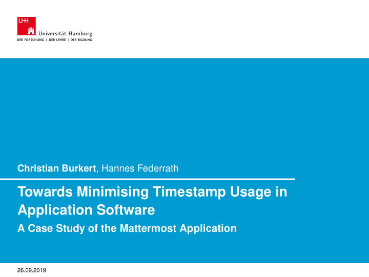 towards minimising timestamp usage in application software