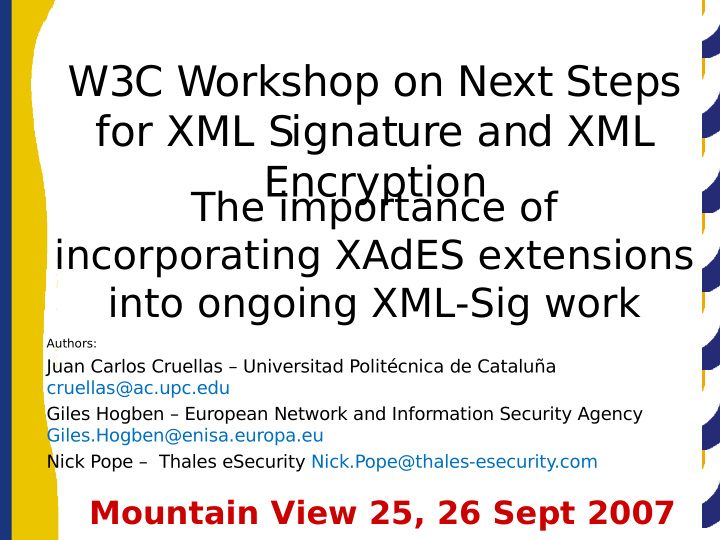 w3c workshop on next steps for xml signature and xml