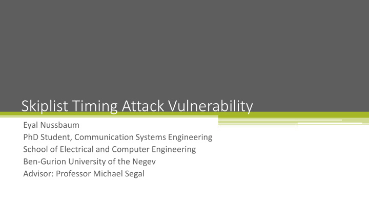 skiplist timing attack vulnerability