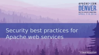 Security best practices for  Security best practices for  Apache web services  Apache web services