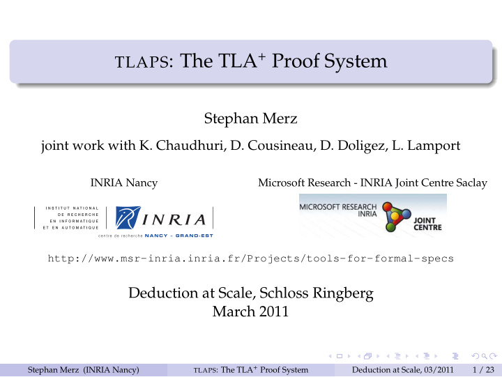 tlaps the tla proof system