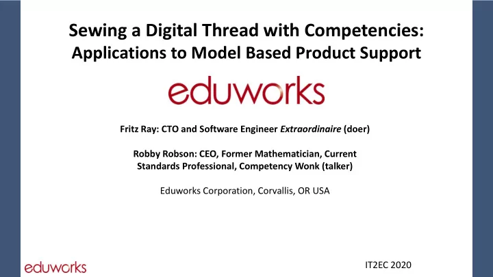sewing a digital thread with competencies