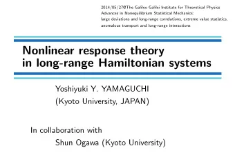 Nonlinear response theory  in long-range Hamiltonian systems  Yoshiyuki Y. YAMAGUCHI  (Kyoto