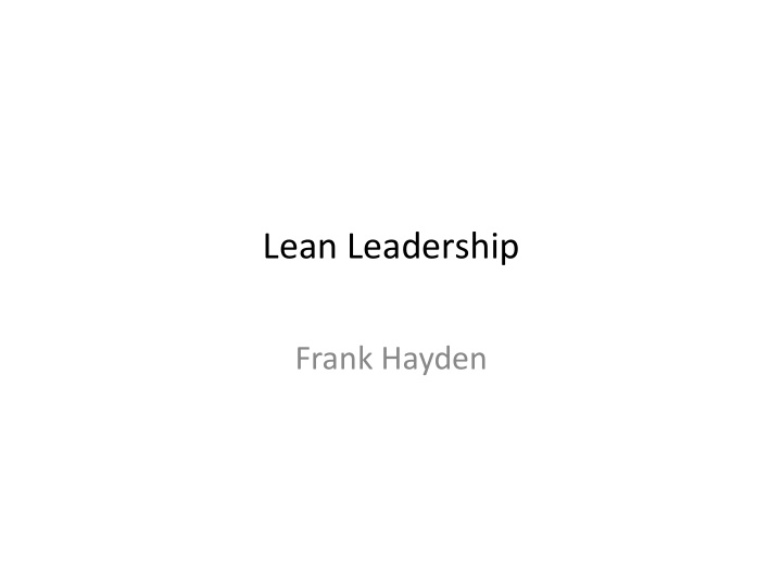 lean leadership