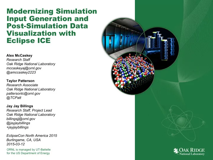 modernizing simulation input generation and post