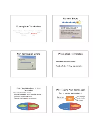 .   Needs effective (finitary) representation  ..  Failed Termination Proof vs. Non-  TNT:
