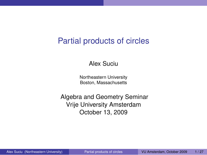 partial products of circles