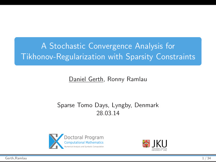 a stochastic convergence analysis for tikhonov