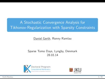 A Stochastic Convergence Analysis for  Tikhonov-Regularization with Sparsity Constraints  Daniel