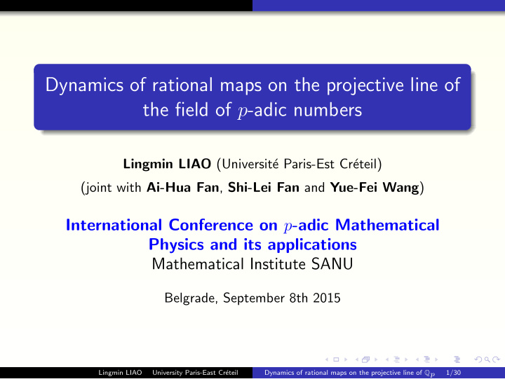 dynamics of rational maps on the projective line of the