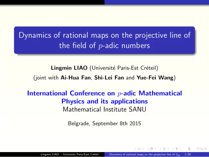 dynamics of rational maps on the projective line of the