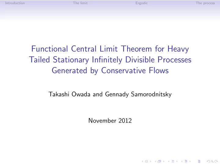 functional central limit theorem for heavy tailed