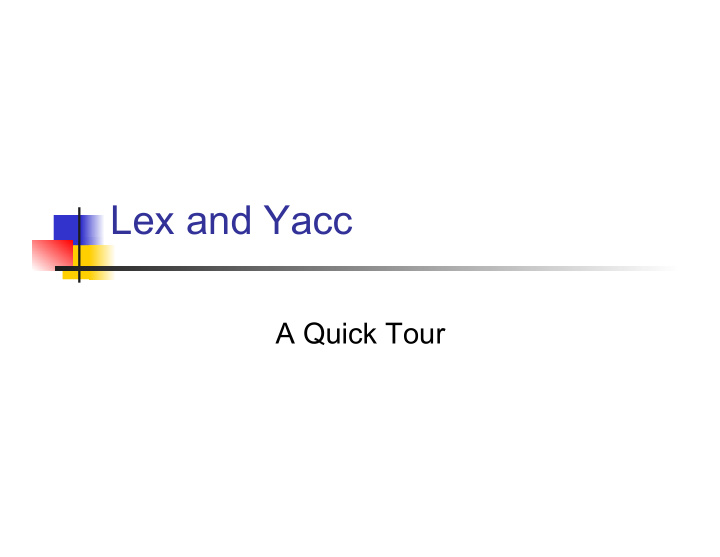 lex and yacc
