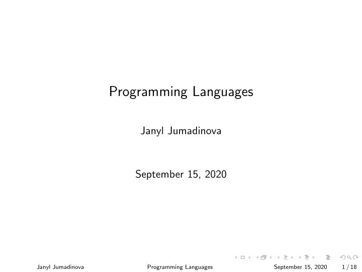 programming languages
