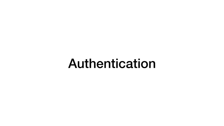 authentication authentication overview