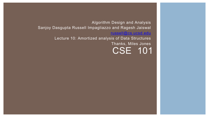 cse 101 disjoint set data structure operations when is