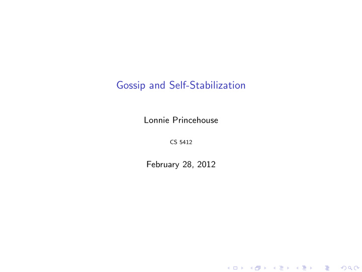gossip and self stabilization