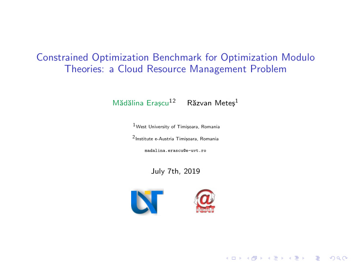 constrained optimization benchmark for optimization