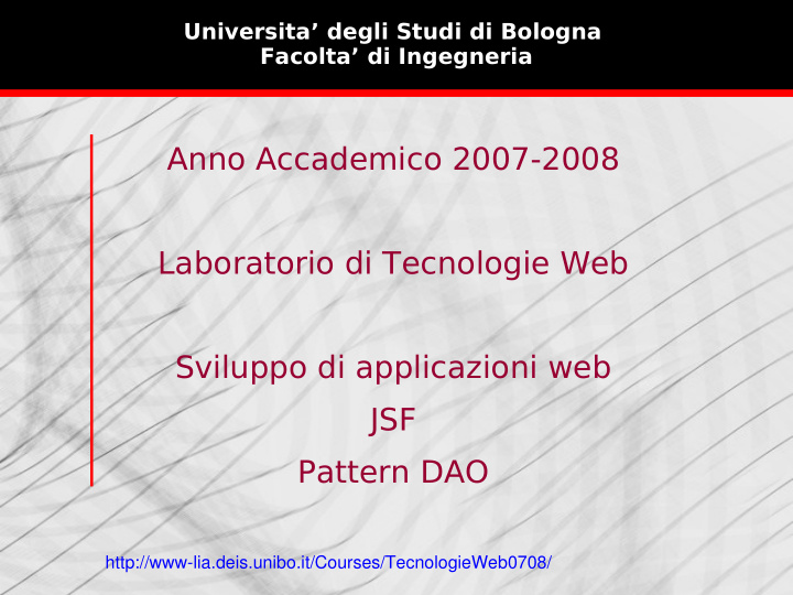 anno accademico 2007 2008 laboratorio di tecnologie web