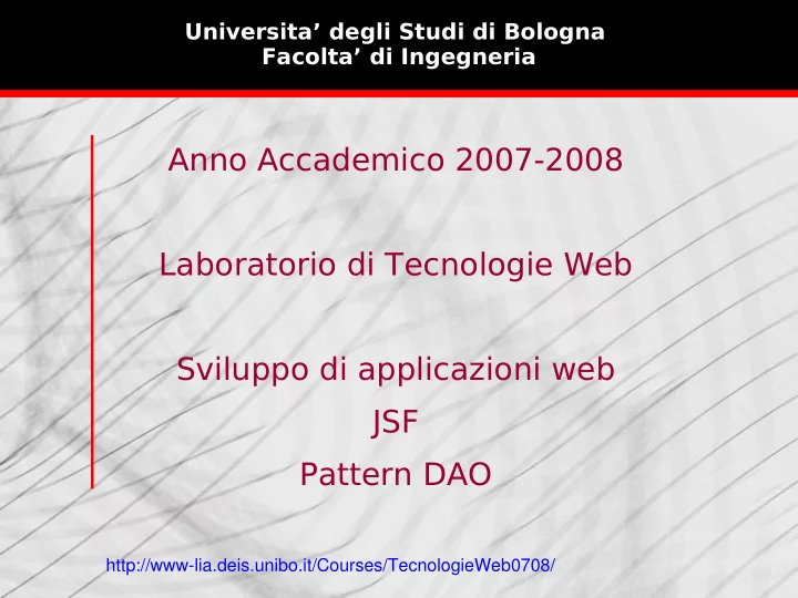 anno accademico 2007 2008 laboratorio di tecnologie web