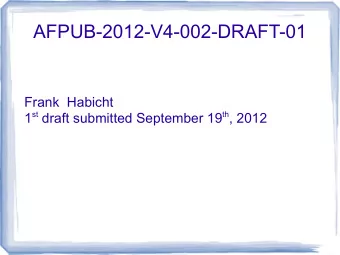 AFPUB-2012-V4-002-DRAFT-01  Frank  Habicht 1 st draft submitted September 19 th , 2012